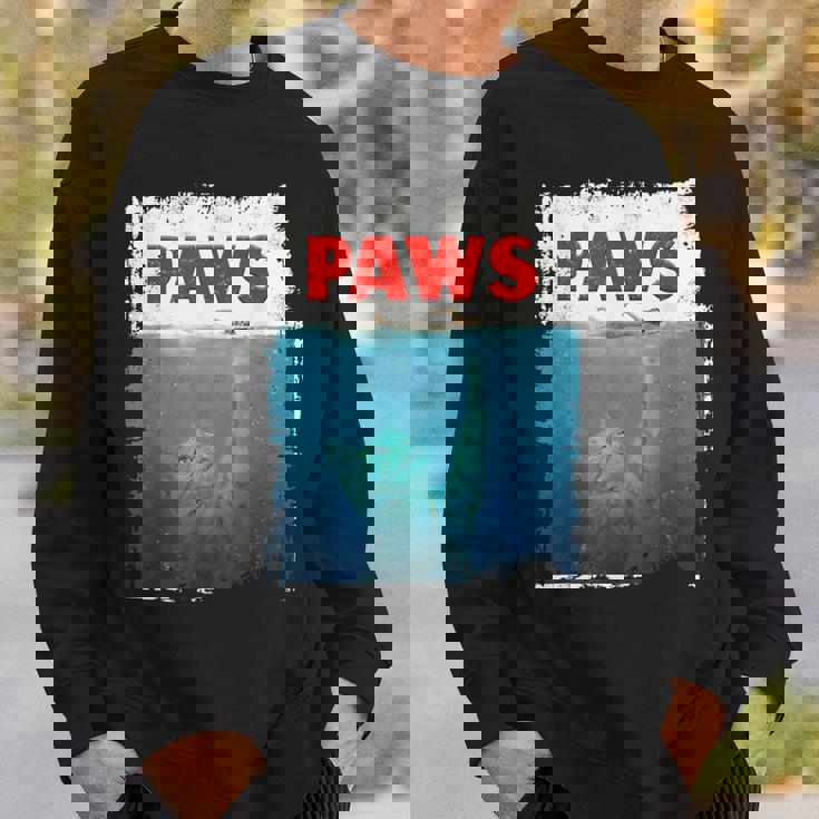 Paws 猫 子猫 ニャーパロディー おもしろ猫好き スウェットシャツ 彼への贈り物