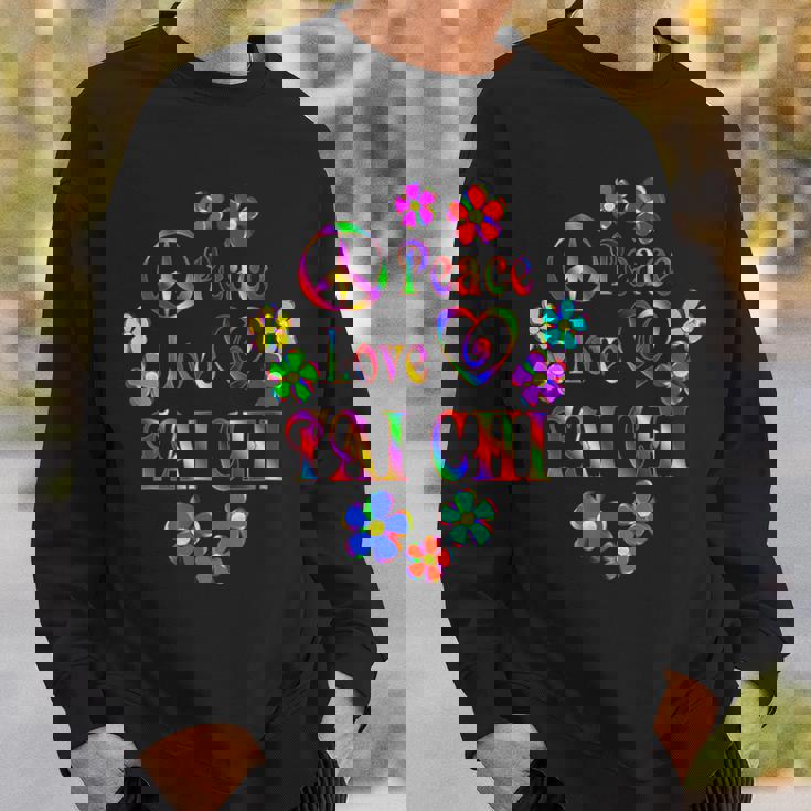 Peace Love 太極拳 ブライトカラー スウェットシャツ 彼への贈り物