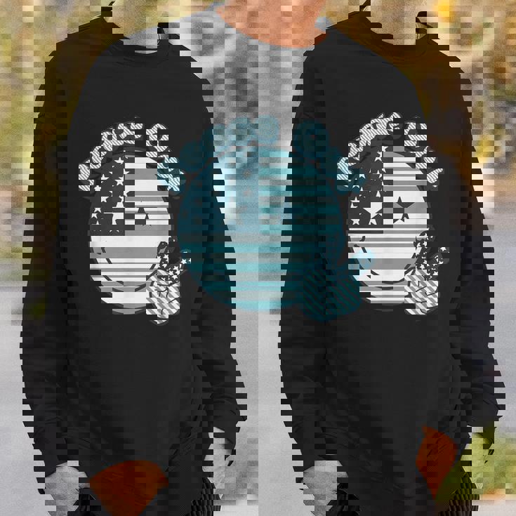 Peace Out 星条旗 ピースサイン 男女 色あせ スウェットシャツ 彼への贈り物