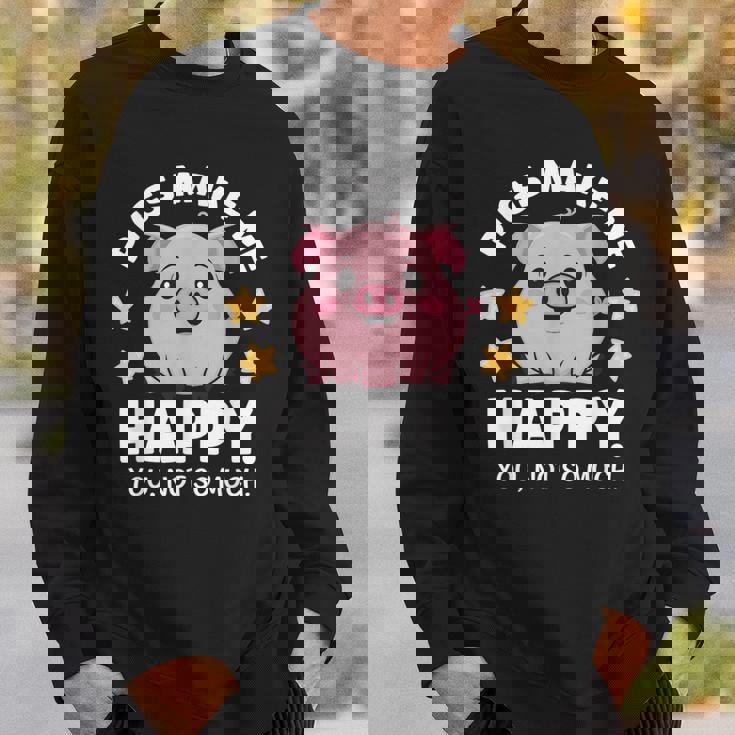 Pigs Make You Happymile かわいい 子豚 恋人 おもしろ豚 スウェットシャツ 彼への贈り物