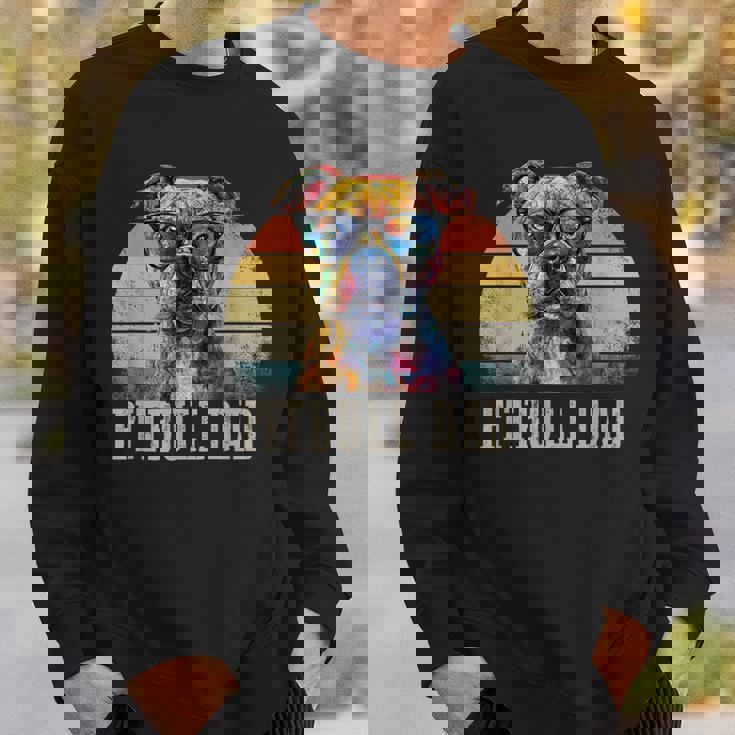 Pitbull Dad Dog Lover カラフル アーティスティック ピットブルのオーナー。 スウェットシャツ 彼への贈り物