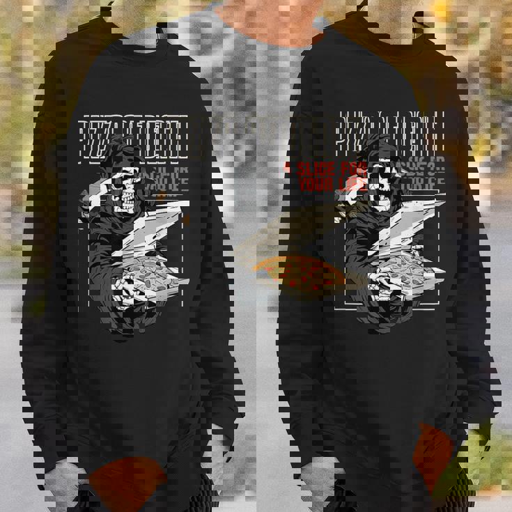 Pizza Of Death Pie Till I Die Grim Reaper Pizza Love スウェットシャツ 彼への贈り物