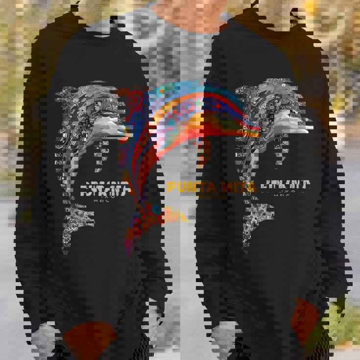 Punta Mita メキシコ バケーション ヴィンテージ トライバル イルカ スウェットシャツ 彼への贈り物