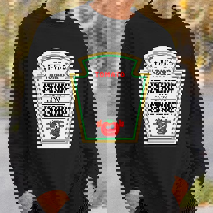 I Put Ketchup On My Ketchup トマトマスタード ハロウィンチーム 長袖tシャツ スウェットシャツ 彼への贈り物