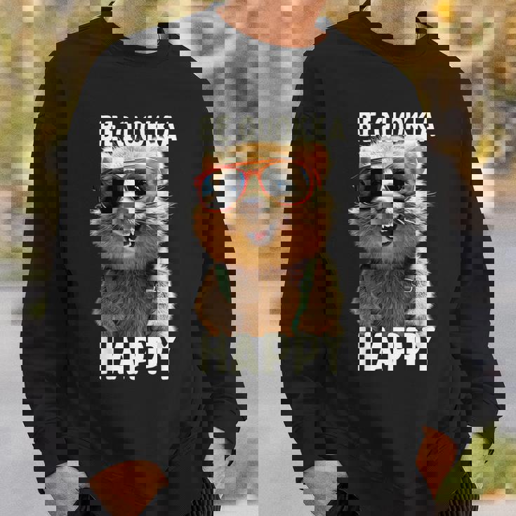 Be Quokka Happy クオッカ・ビー・クオッカ・ハッピー＆クオッカとスマイル スウェットシャツ 彼への贈り物