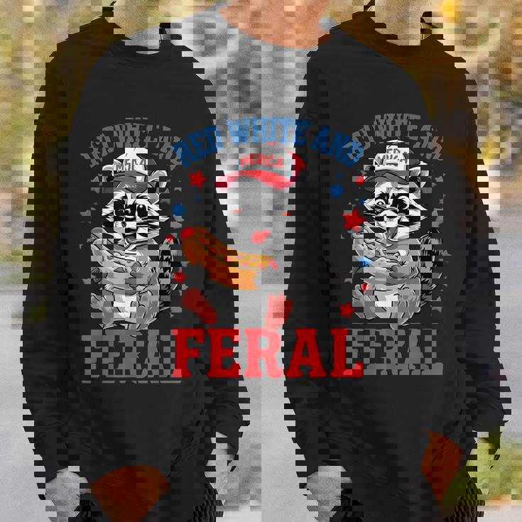 Red And Feral 4Th Of July ユーモア キッズ アメリカ スウェットシャツ 彼への贈り物