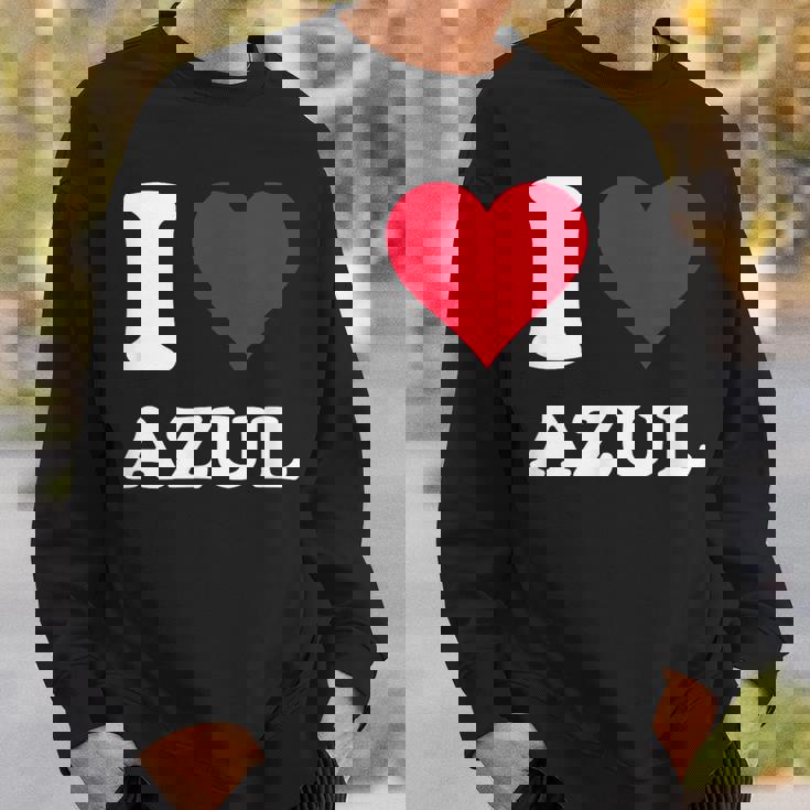 Red Heart I Love Azul スウェットシャツ 彼への贈り物