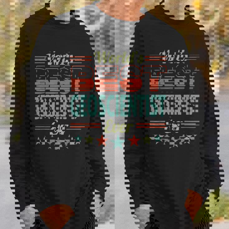 Retro Badge Worlds Best Geoscientist スウェットシャツ 彼への贈り物