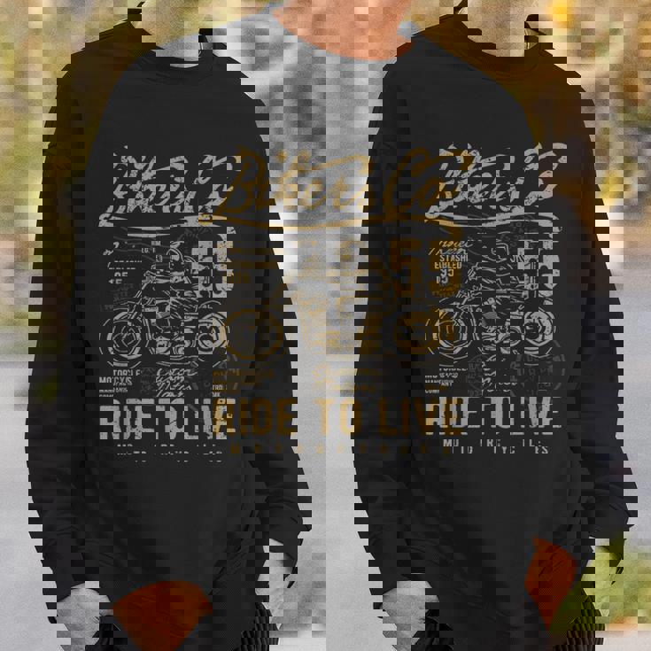 Ride To Live アンティーク風ビンテージレトロアメリカンバイク スウェットシャツ 彼への贈り物