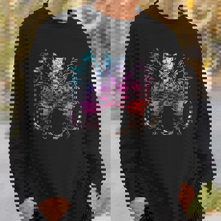 Rockstar ドラマー 猫 ドラム ミュージシャンバンド 音楽愛好家 スウェットシャツ 彼への贈り物