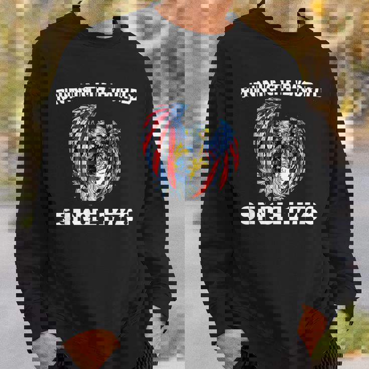 Running The Worldince 1776 アメリカンイーグル アメリカ国旗 スウェットシャツ 彼への贈り物