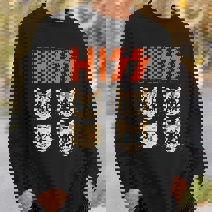 Hiss Cats ネコ Kittens ロックバンド Rock Rockin スウェットシャツ 彼への贈り物