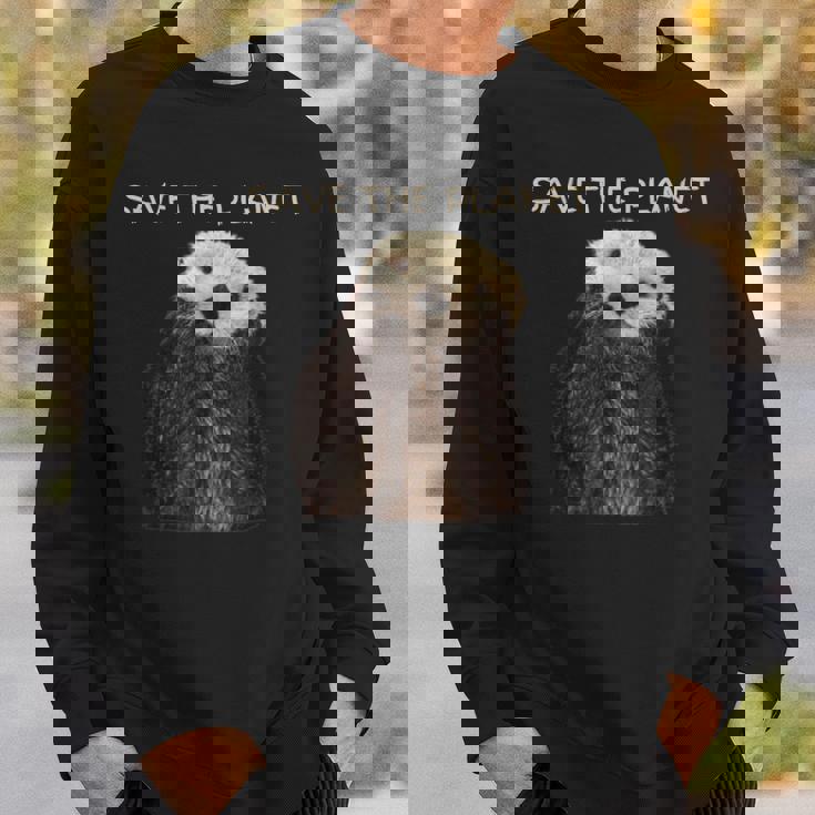 Save The Planet かわいいラッコ。 スウェットシャツ 彼への贈り物