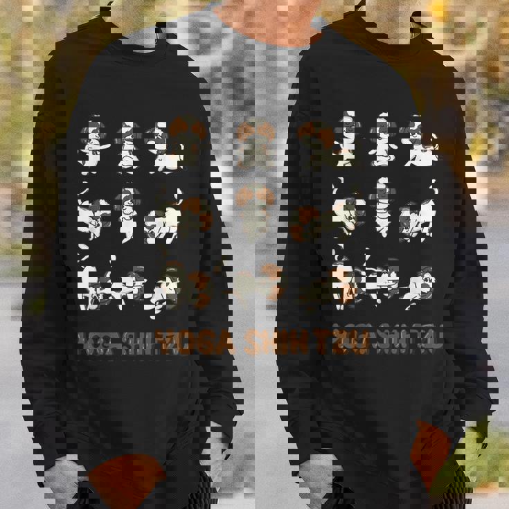 Shih Tzu ヨガシャツ シーズー ヨガポーズ 瞑想 スウェットシャツ 彼への贈り物