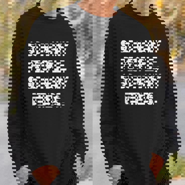 So Many Peopleo Many Minds 十人十色 英語 文字入り 格言 黒 他カラー メンズ スウェットシャツ 彼への贈り物