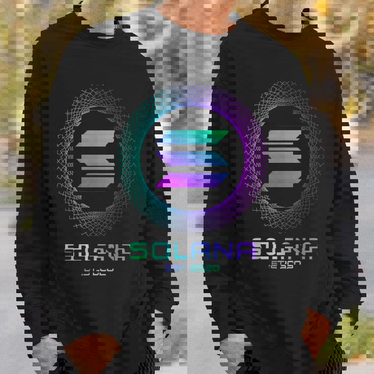 Solanaolコイン暗号ロゴブロックチェーン ソラナ スウェットシャツ 彼への贈り物