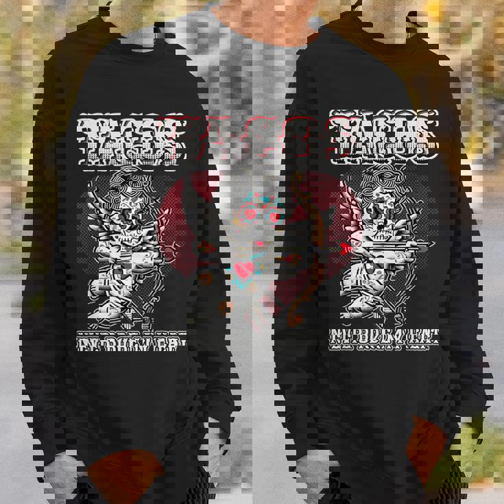 Taco Lovers バレンタインデー シュガースカル キューピッド メキシカンアート スウェットシャツ 彼への贈り物