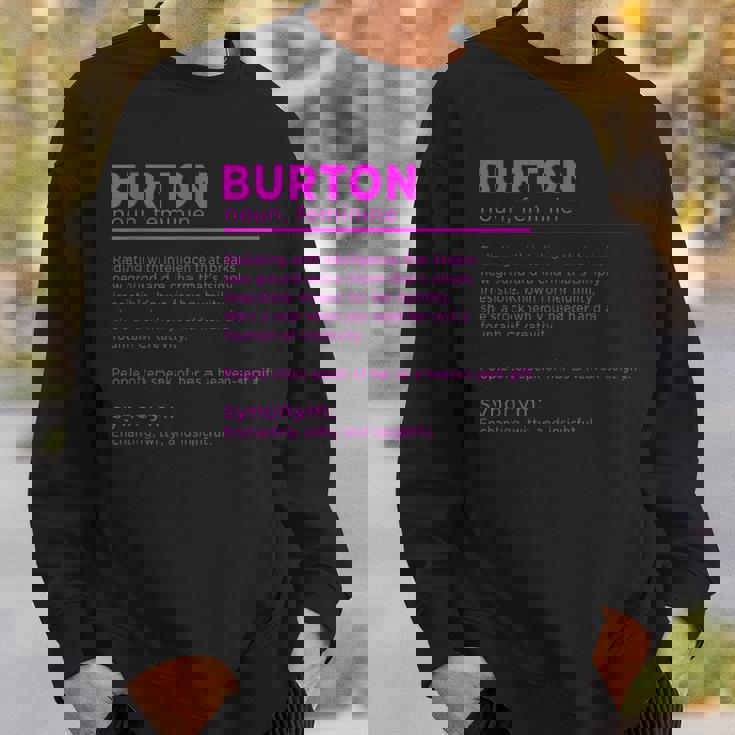 Team Burton 姓 誕生日や家族の集まりに スウェットシャツ 彼への贈り物