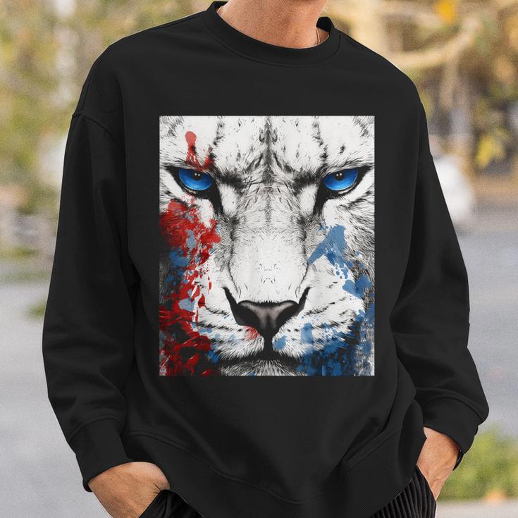 Tigre Ojos Azules Arte Animal Dibujo Motivo Anime Camisa de entrenamiento Regalos para él