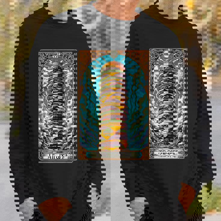 The Tower タロットカード バーガータワー ハンバーガー チーズバーガー スウェットシャツ 彼への贈り物