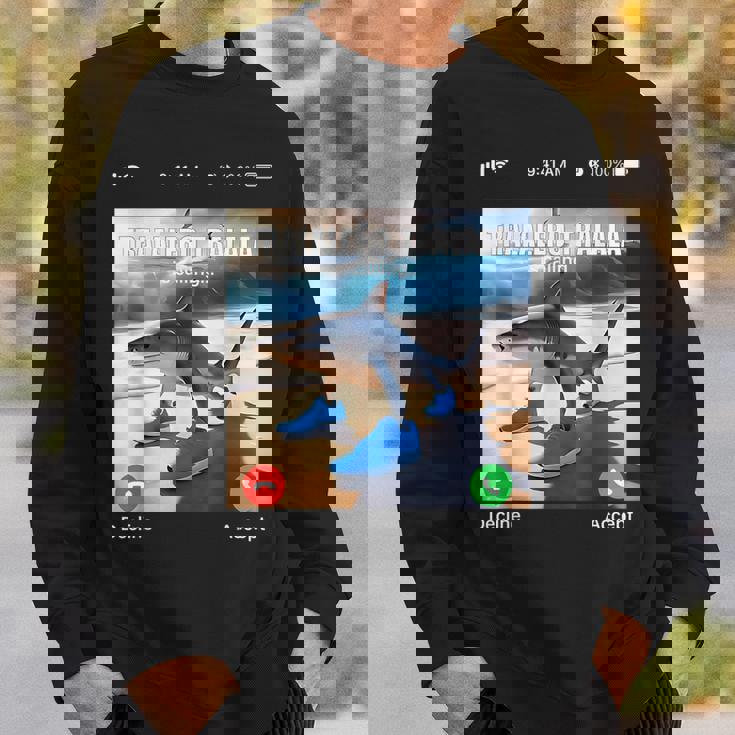 Tralalero Tralala イタリアンブレインロットミーム 電話ミーム スウェットシャツ 彼への贈り物