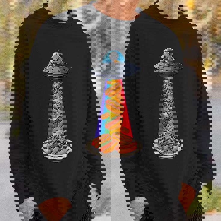 Ufo 誘拐ホットドッグ ムーンデー エイリアン 空飛ぶ円盤 ソーセージ スウェットシャツ 彼への贈り物