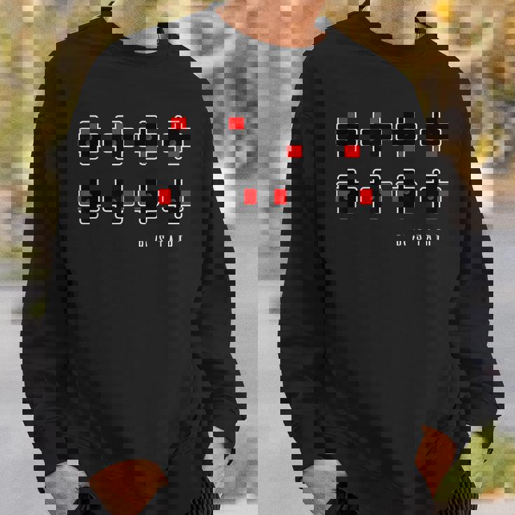 Up Up Down レトロゲームコンソールチートコード スウェットシャツ 彼への贈り物