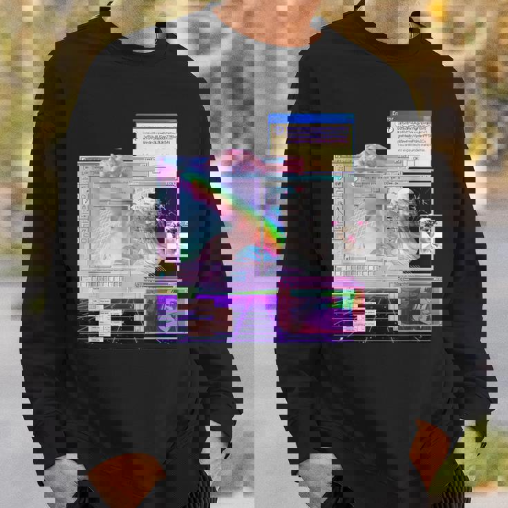 Vaporwave 美的pc トリッピーアート 90年代コンピューター スウェットシャツ 彼への贈り物