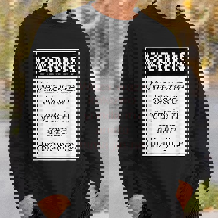 Warning 警告！【Anata Hima Jin】【英語 文字】ローマ字 メッセージ 面白い デザイン スウェットシャツ 彼への贈り物