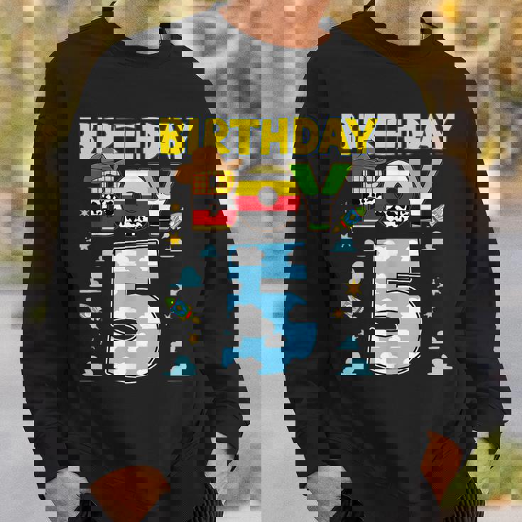 Western Family Birthday Boy 5 Cowboy 5Th Birthday Sweatshirt Gifts for Him