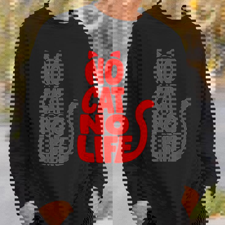 「No Cat No Life」シルエットキャット スウェットシャツ 彼への贈り物