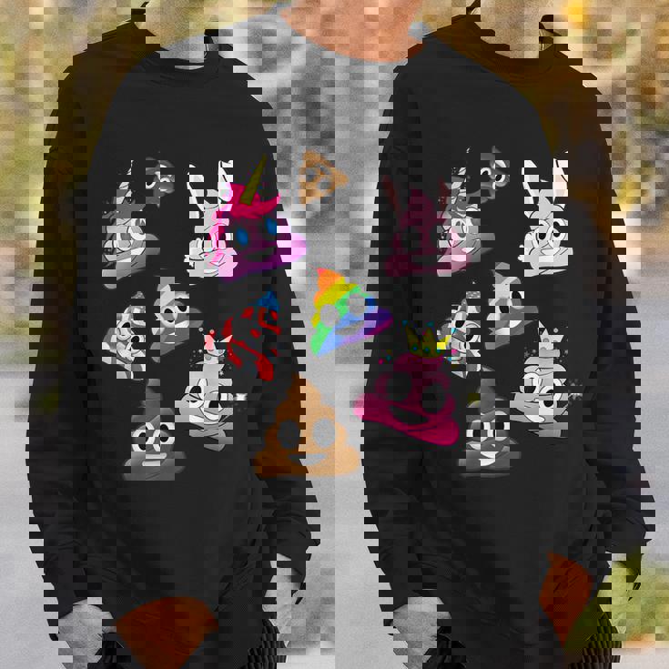 うんこマーク愚かな楽しいワッキーユニコーンバニープリンセスレインボー スウェットシャツ 彼への贈り物