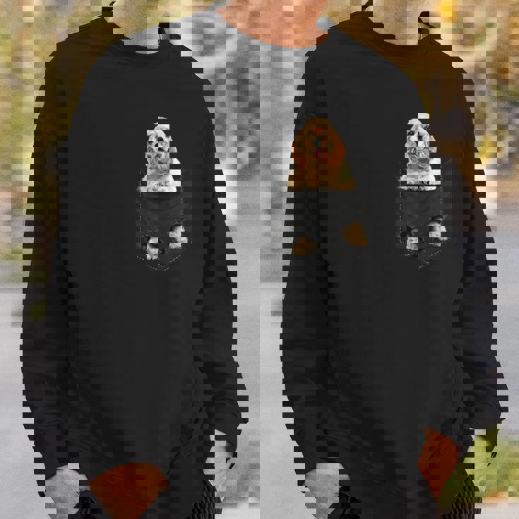 おかしなアメリカンコッカースパニエル犬ポケット犬愛好家 スウェットシャツ 彼への贈り物