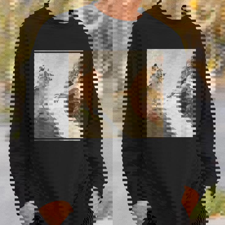 おかしな猫 神 創造 アダム ミーム イエス スウェットシャツ 彼への贈り物