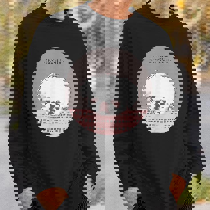 おなかすいた 犬 ワンコ 愛犬 ペキニーズ もふもふ うるうる かわいい 腹ペコ おねだり メンズ レディース キ スウェットシャツ 彼への贈り物