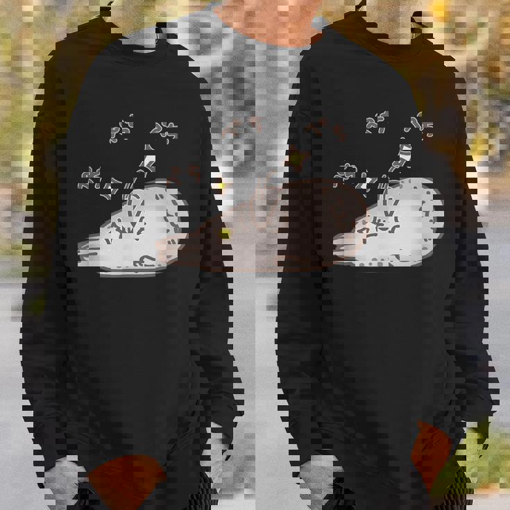 おなかをぺちぺちするアザラシちゃん おもしろ ネタ 水族館 かわいい スウェットシャツ 彼への贈り物