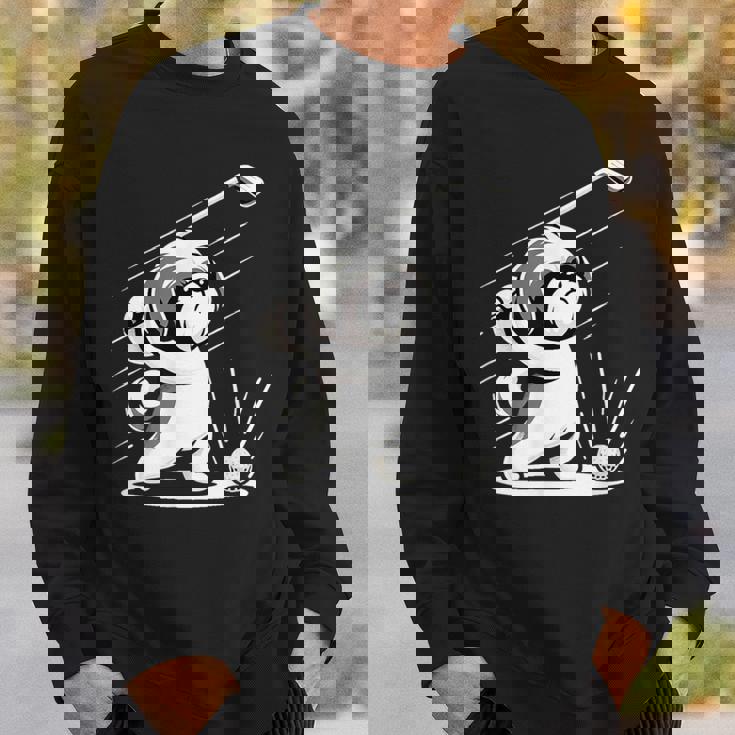 おもしろtシャツ シーズー ゴルフ 犬 子犬 メンズ 犬好きグッズ かわいい おもしろ 服 スウェットシャツ 彼への贈り物