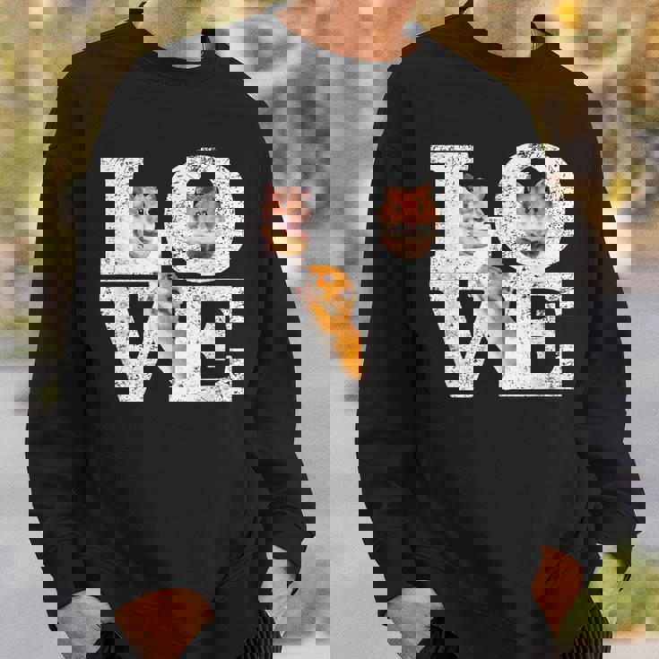 おもしろい I Love Hamsters ギフト かわいい ハムスター ペット好き ハムスター スウェットシャツ 彼への贈り物