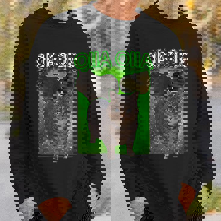 おもしろいいいあ オイア スピニングキャット ミーム おおいいあい 猫 スウェットシャツ 彼への贈り物