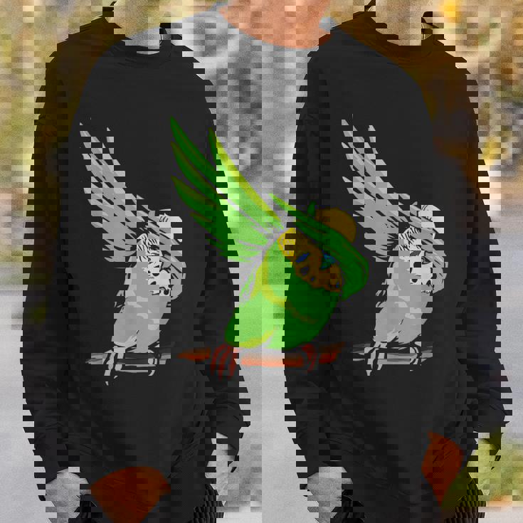 おもしろインコ セキセイインコ ペット オウム 動物 愛 スウェットシャツ 彼への贈り物