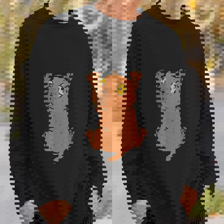 おもしろカピバラ ぶら下げ 傷 ママ パパ キッズ スウェットシャツ 彼への贈り物