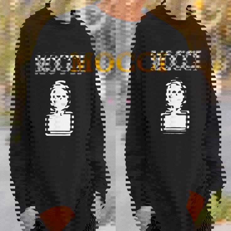 おもち Mocci 餅『おやつ ポップ』ブランド ロゴ パロディ お菓子 おやつ 面白い かわいい スウェットシャツ 彼への贈り物