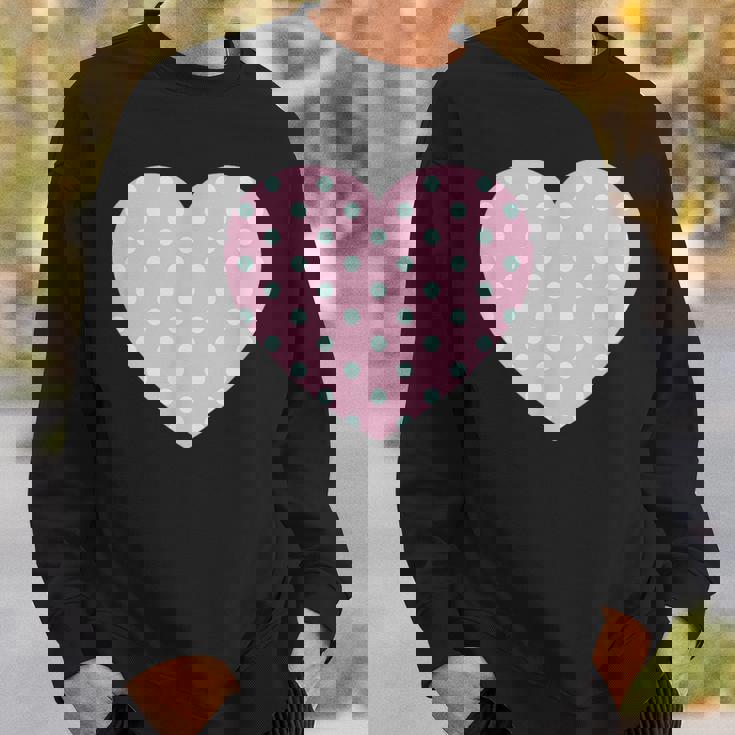 かわいい ライトブルー ピンク 水玉模様 ミニマリスト グラフィック スウェットシャツ 彼への贈り物