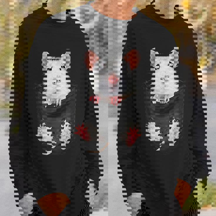 かわいいねずみポケットネズミ好き スウェットシャツ 彼への贈り物