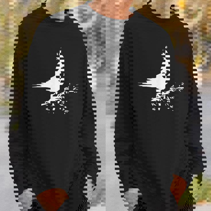 かわいいオカメインコのシルエットハート 鳥好きの方に スウェットシャツ 彼への贈り物