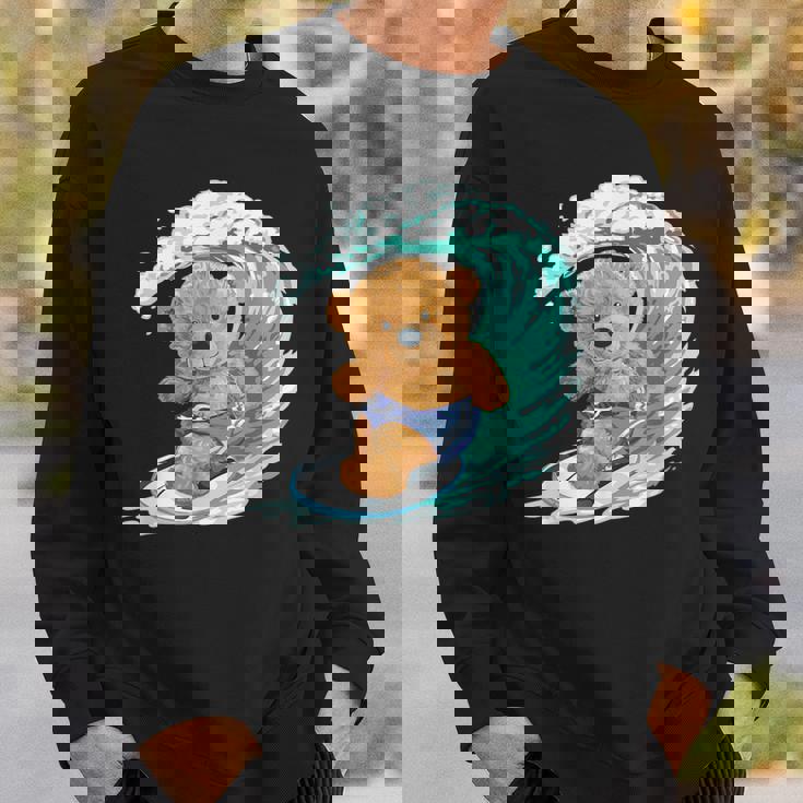 かわいいサーファーのテディベア。 スウェットシャツ 彼への贈り物