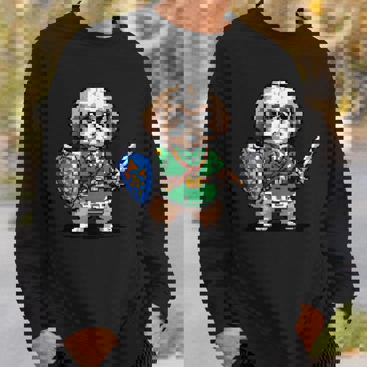 かわいいシーズー犬 レトロビデオゲームキャラクター スウェットシャツ 彼への贈り物