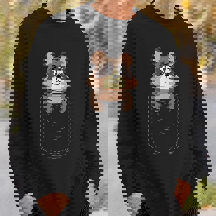 かわいいタヌキ胸ポケット スウェットシャツ 彼への贈り物