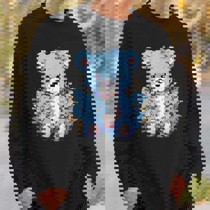 かわいいテディベアと花と一緒に I テディベア スウェットシャツ 彼への贈り物