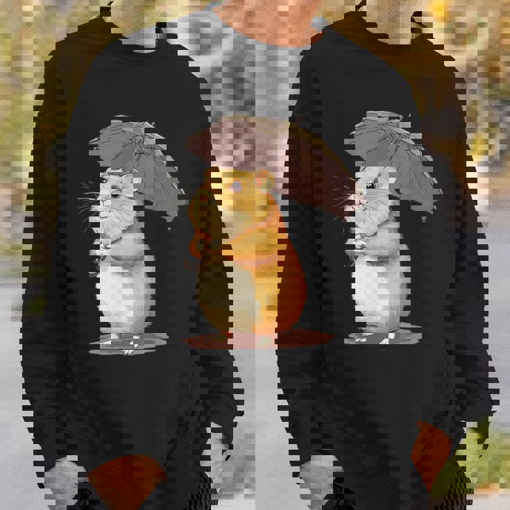 かわいいハムスターと傘のコスチューム。 スウェットシャツ 彼への贈り物